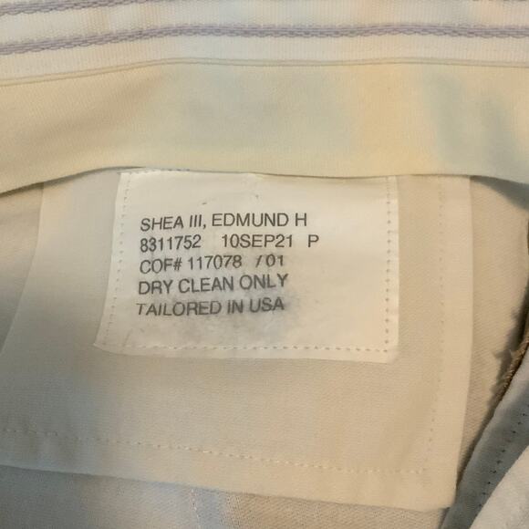 Men's Beige Khaki Dress Pants Flat Front Tailored 40x32 - Picture 6 of 6